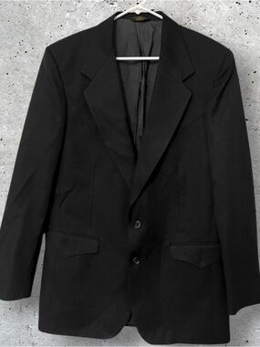 Vintage 1980s Farah Westernwear Black Blazer // 40L